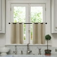 thumbnail image 1 of Goory 2PCS Luxury Grommet Valance Printed Cafe Half Window Curtain Decor Sraight Thermal Kitchen Drapes Beige 52 *54" Grommet, 1 of 1
