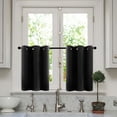 thumbnail image 1 of Goory 2PCS Luxury Grommet Valance Printed Cafe Half Window Curtain Decor Sraight Thermal Kitchen Drapes Black 42 *45" Grommet, 1 of 1