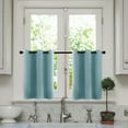 thumbnail image 1 of Goory 2PCS Luxury Grommet Valance Printed Cafe Half Window Curtain Decor Sraight Thermal Kitchen Drapes Blue 52 *16" Grommet, 1 of 2