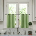 thumbnail image 1 of Goory 2PCS Luxury Grommet Valance Printed Cafe Half Window Curtain Decor Sraight Thermal Kitchen Drapes Green 34 *24" Grommet, 1 of 1