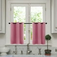 thumbnail image 1 of Goory 2PCS Luxury Grommet Valance Printed Cafe Half Window Curtain Decor Sraight Thermal Kitchen Drapes Pink 52 *18" Grommet, 1 of 1