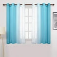 thumbnail image 1 of Goory Blue Ombre Sheer Curtains Set of 2 Panels - Gradient Semi Voile Tulle Grommet Top Window Curtains Drapes for Bedroom and Living Room, 52 x 96 Inches Long, 1 of 4