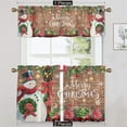 thumbnail image 1 of Goory Christmas Xmas Kitchen Valance Cafe Tier Scarf Slot Top Short Window Curtain Rod Pocket Half Window Drapes Curtain Panel Style-G 2pc-Tier Curtain: W:52''x H:54'', 1 of 6