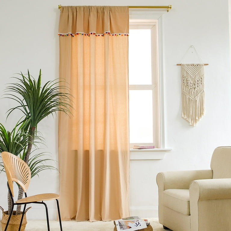 Luxury Panel Curtains Bedroom Vintage Rod Pocket Window Curtain Solid