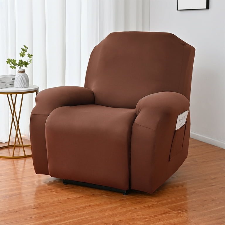 Goory Elastic Couch Cover Recliner Armchair Cover Plain Stretch Slipcover Solid Color Sofa Covers Furniture Protector Red Brown 3 Seat Walmart
