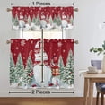 thumbnail image 1 of Goory Rod Pocket Kitchen Valance Christmas Cafe Tier Bathroom Scarf Xmas Short Window Curtain Thermal Insulated Half Window Drapes Style-E 2pc-Tier Curtain: W:27.5''x H:24'', 1 of 6