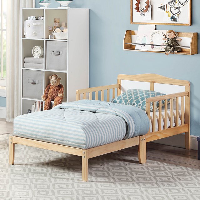 Goory Safety Toddler Bed SpaceSaving Modern Children Beds Easy Assembly Wooden Platform