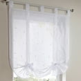 thumbnail image 1 of Goory Single Curtain Panel Embroidery Floral Short Window Curtain Tie Up Voile Window Drape Sheer Cafe Tier Tulle Kitchen Scarf Bathroom Valance White W:39"x L:55", 1 of 1
