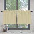thumbnail image 1 of Goory Single Curtain Panel Solid Color Half Window Curtain Short Bathroom Curtain Cafe Tier Kitchen Scarf Door Window Drape 2#Ivory W:52"xL:36", 1 of 8
