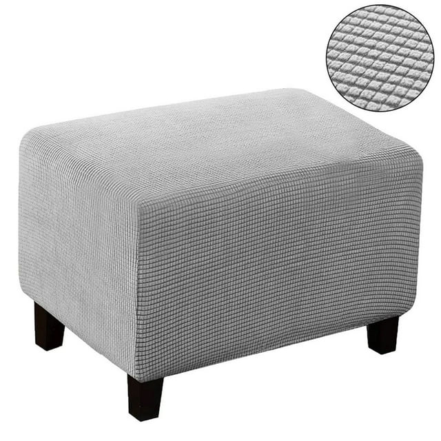 Goory Stretch Ottoman Cover Rectangle Footrest Slipcovers Removable
