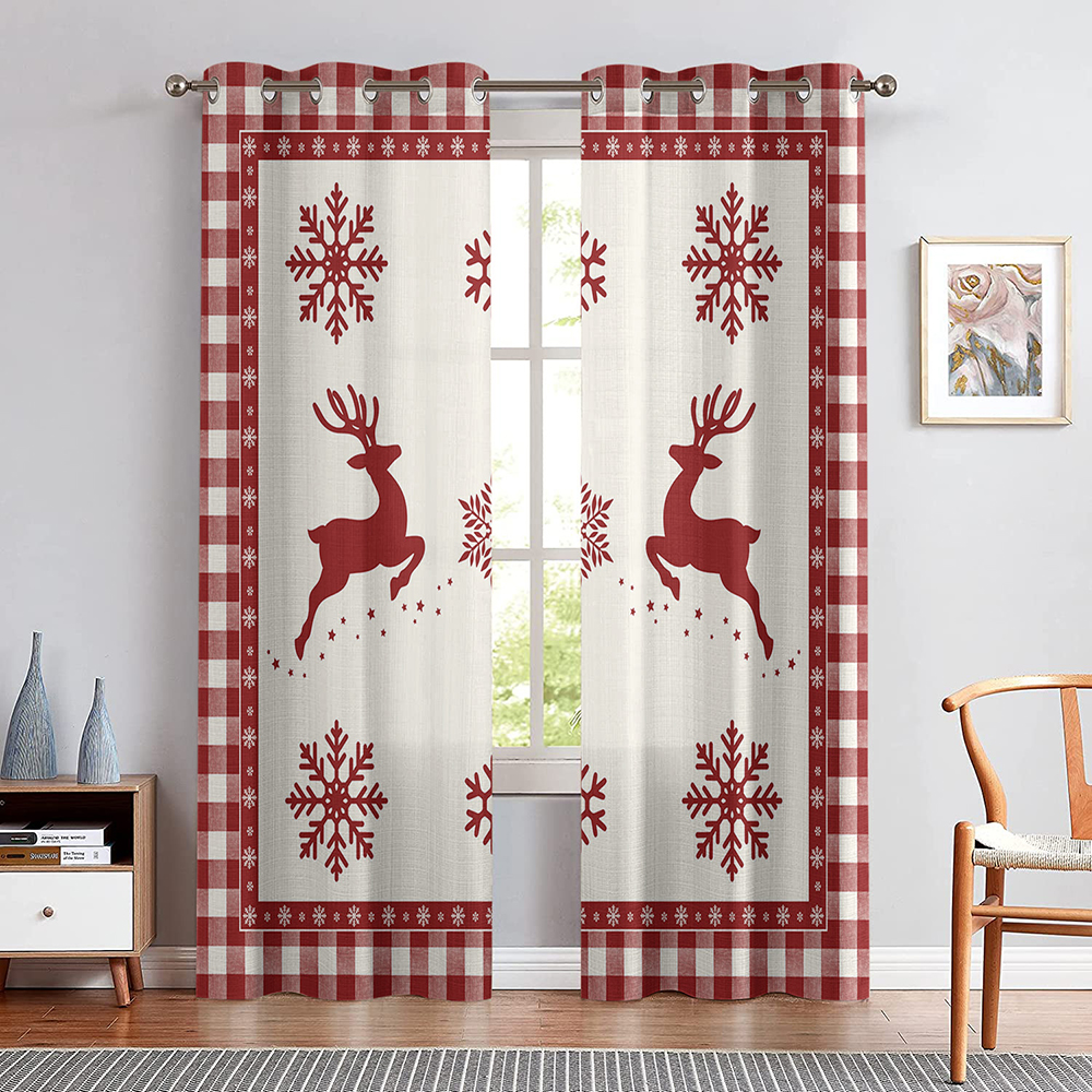 Goory Window Curtain Blackout Drapes Thermal Insulated Xmas Luxury