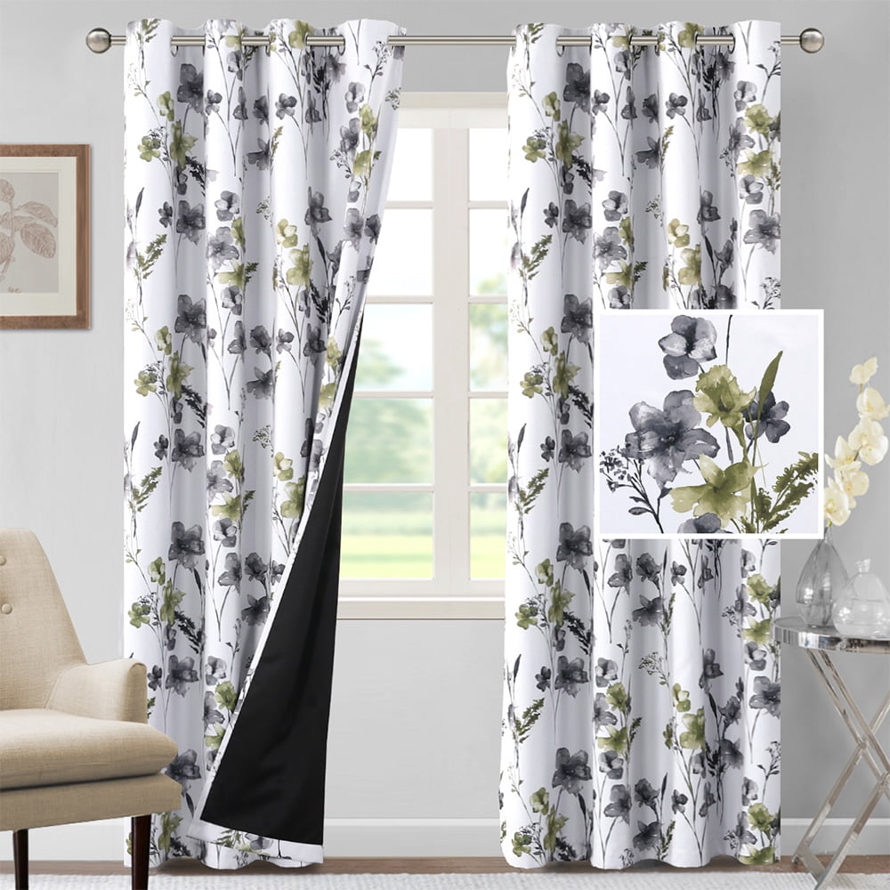 Goory Windows Curtains Grommet Blackout Window Curtain Energy