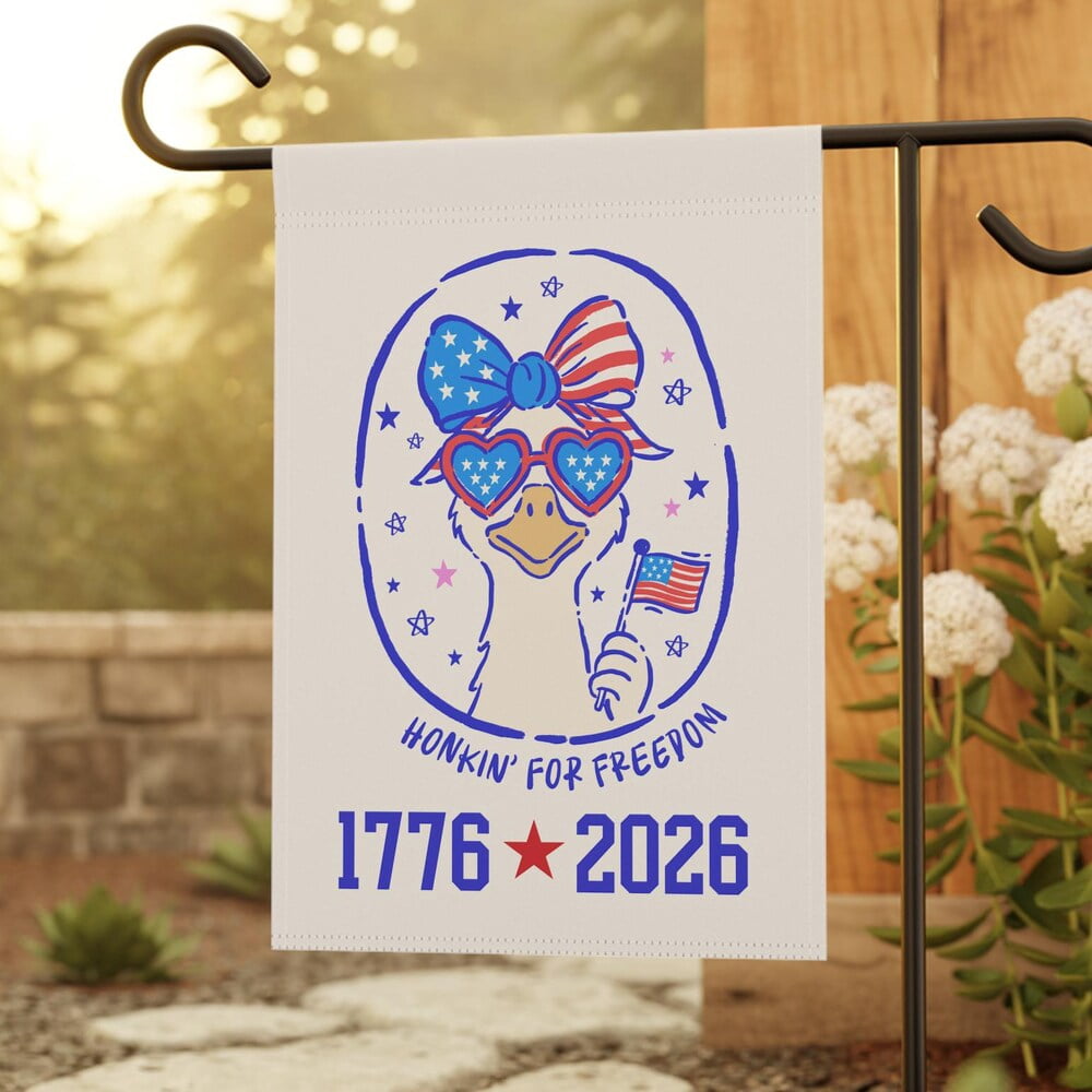 Goose America 250 Years Patriotic Flag 12x18 POLE NOT INCLUDED Garden Flag