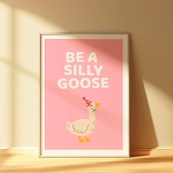 Goose Art Print Poster Playful Animal Poster Quirky Poster Wall Art For Decor Present , Poster Only