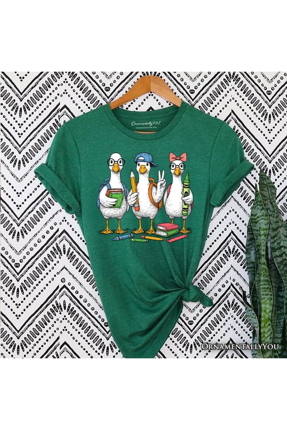 Goose Back to School T-Shirt, Cute Teacher Student Classroom Tee