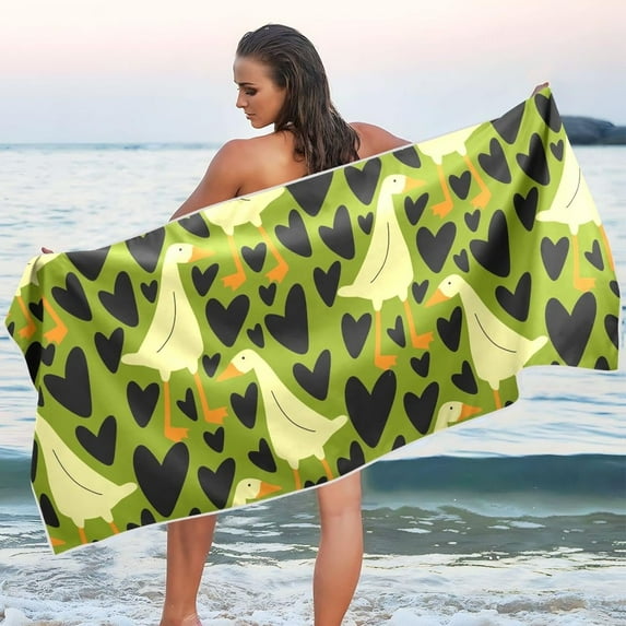 Goose Beach Towel Quick Dry Absorbent Bath Towels Sandproof Lightweight Towel for Gym Yoga Sports Swimming- 30x60in Washcloth Gift