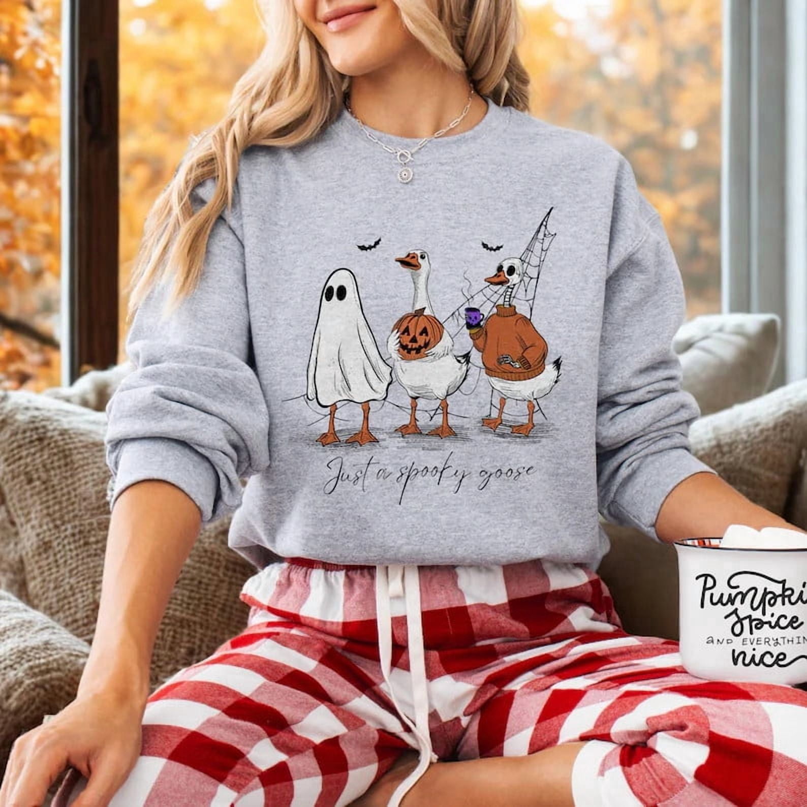 Waman Boo Goose Boo Halloween Animal Fall Sweatshirt - Walmart.com
