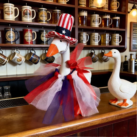 Goose Clothes, 7 inch Independence Day Decoration Home Decoration, Small Size for Mini Goose Figurines