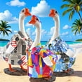 thumbnail image 1 of Goose Costume Outfit for Outdoor Porch Lawn Goose Statue | Decorative Polyester Clothing with Hat | Fits 23 Inch White Garden Goose Decoration | 1 Set Multicolor, 1 of 6