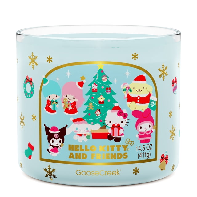 Hello Kitty Moving Sticker Goose Creek 3-Wick Hello Kitty & Friends, Christmas Party Scented Jar ...