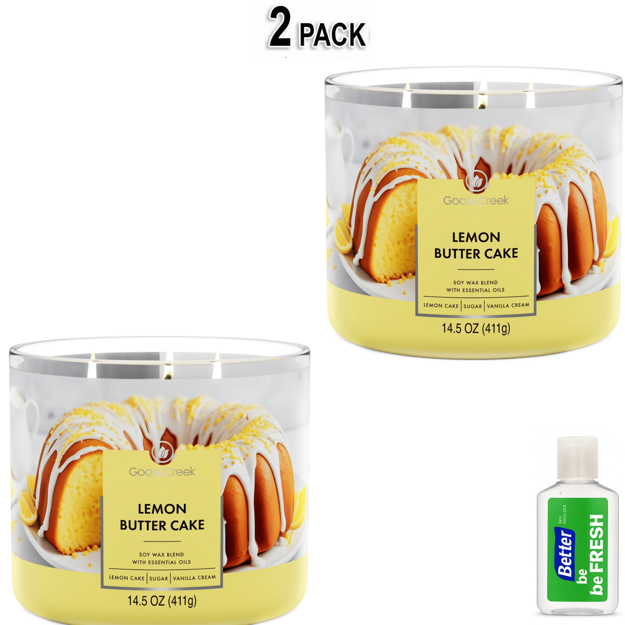 Goose Creek 3-Wick Lemon Butter Cake Scented Jar Candle
