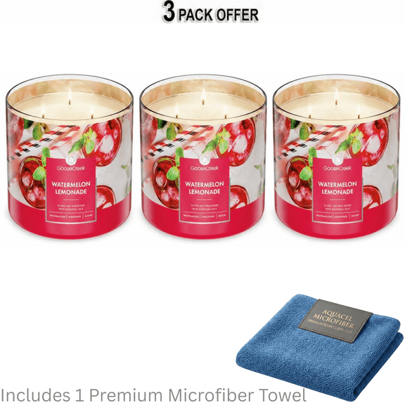 Goose Creek 3-Wick Watermelon Lemonade Scented Jar Candle, 14.5 oz.