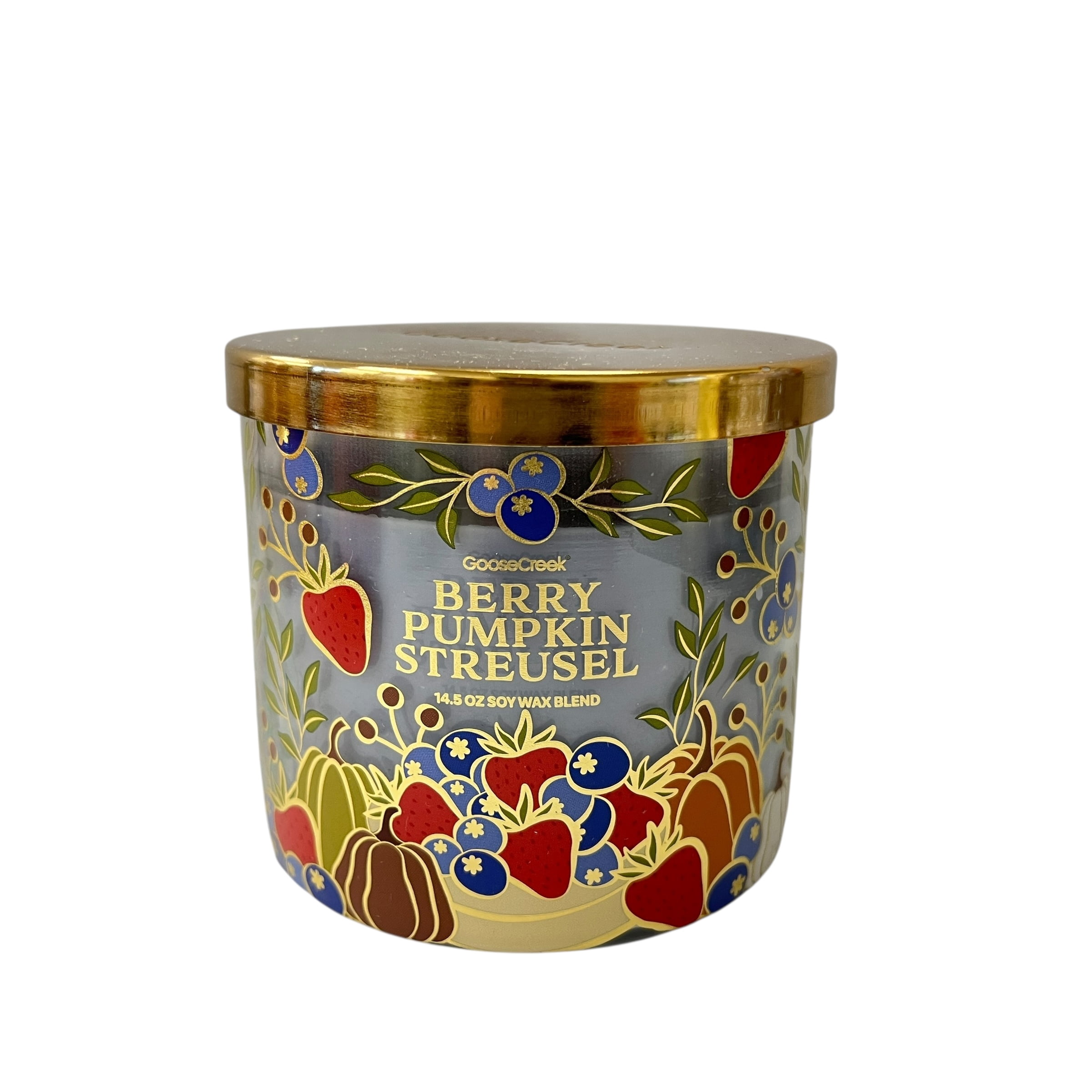 Goose Creek Blueberry Pumpkin Streusel Scented 3 Wick Candle 14.5 oz