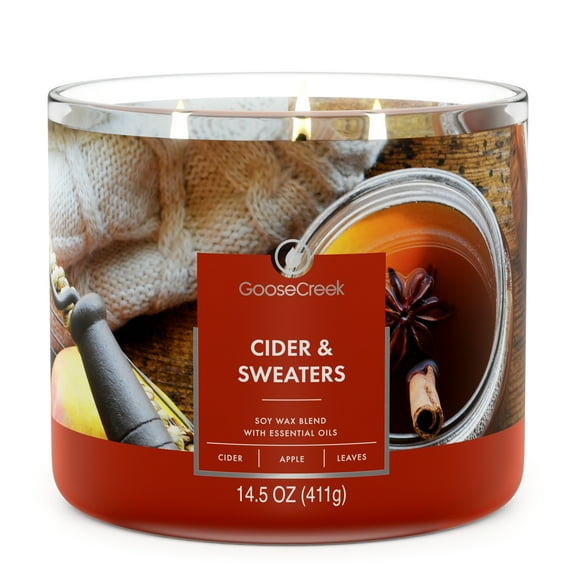 Goose Creek 3-Wick Cider & Sweaters Scented Jar Candle, 14.5oz.