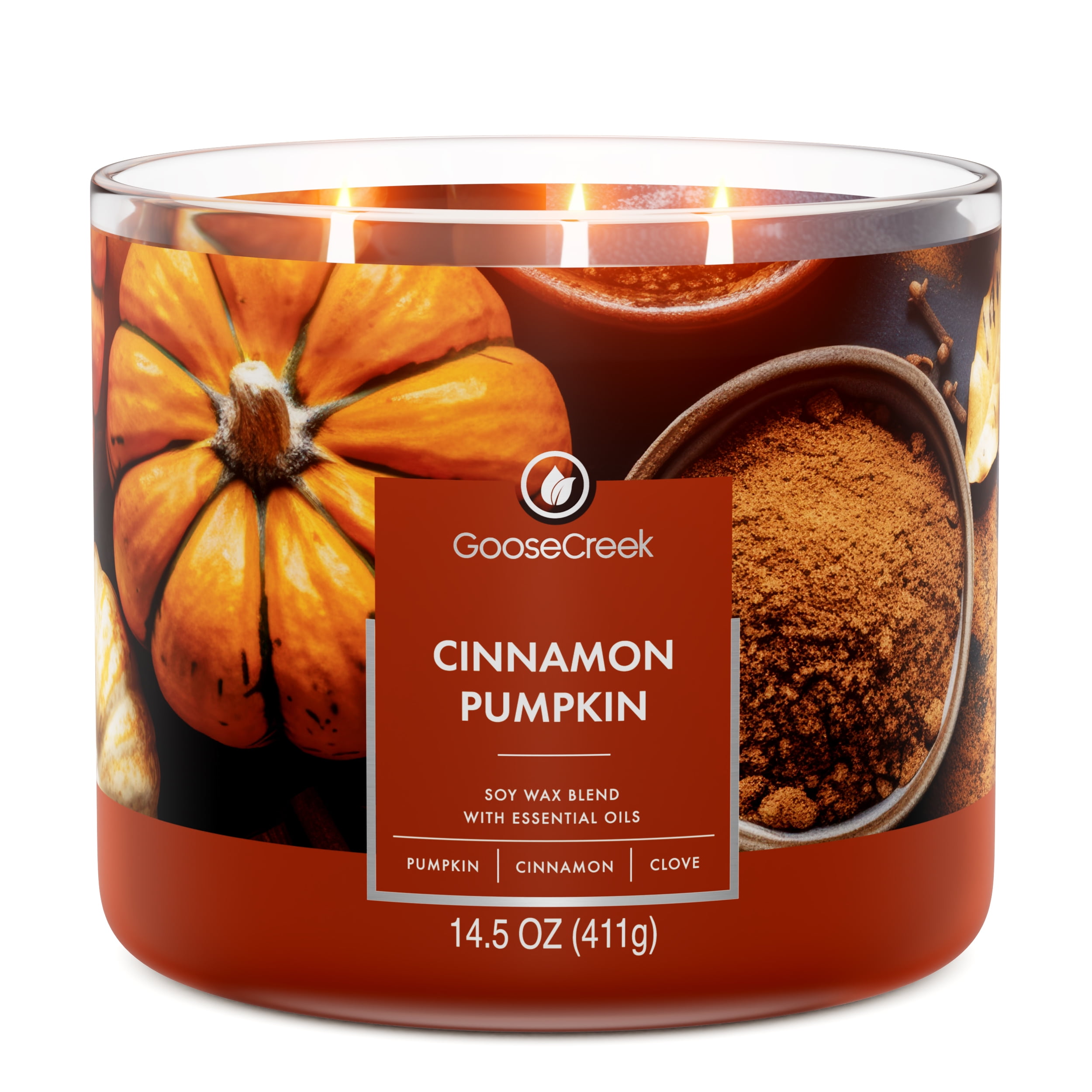 Goose Creek 3-Wick Cinnamon Pumpkin Scented Jar Candle, 14.5oz