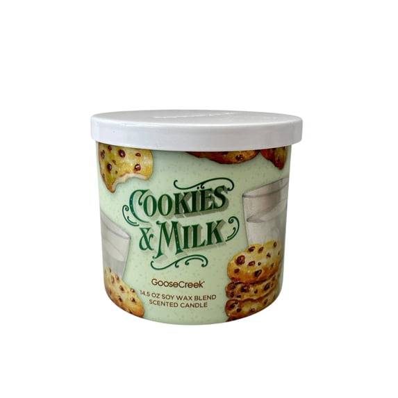 Goose Creek Cookies & Milk Scented 3 Wick Candle 14.5 oz