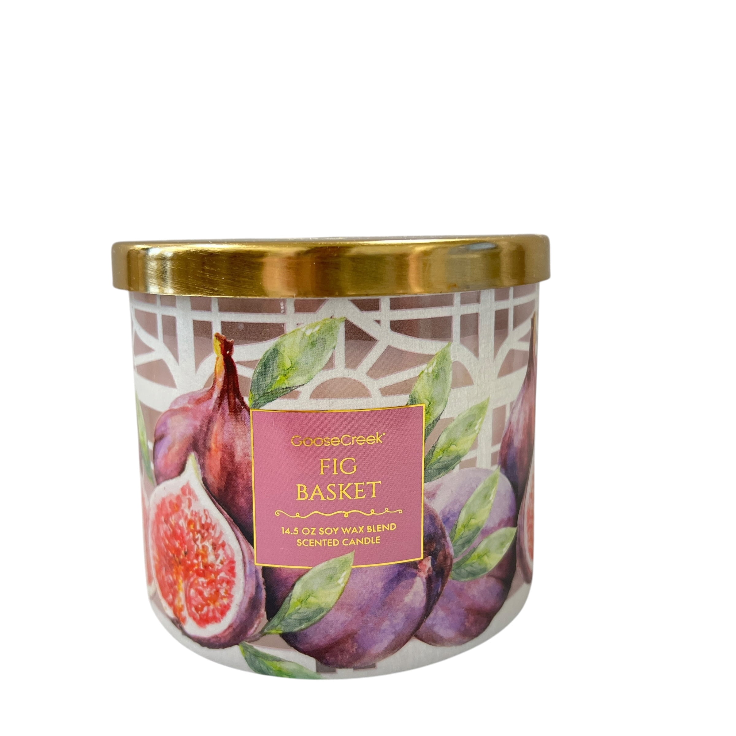 Goose Creek Fig Basket Scented 3 Wick Candle 14.5 oz