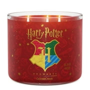 Goose Creek Harry Potter Hogwarts 3-wick Crackling Hearthwood, Whispering White Woods, Worn Leather & Spellbound Pages Scented Jar Candle, 14.5oz