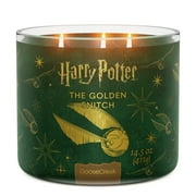 Goose Creek Harry Potter Hogwarts 3-wick Crackling Hearthwood, Whispering White Woods, Worn Leather & Spellbound Pages Scented Jar Candle, 14.5oz