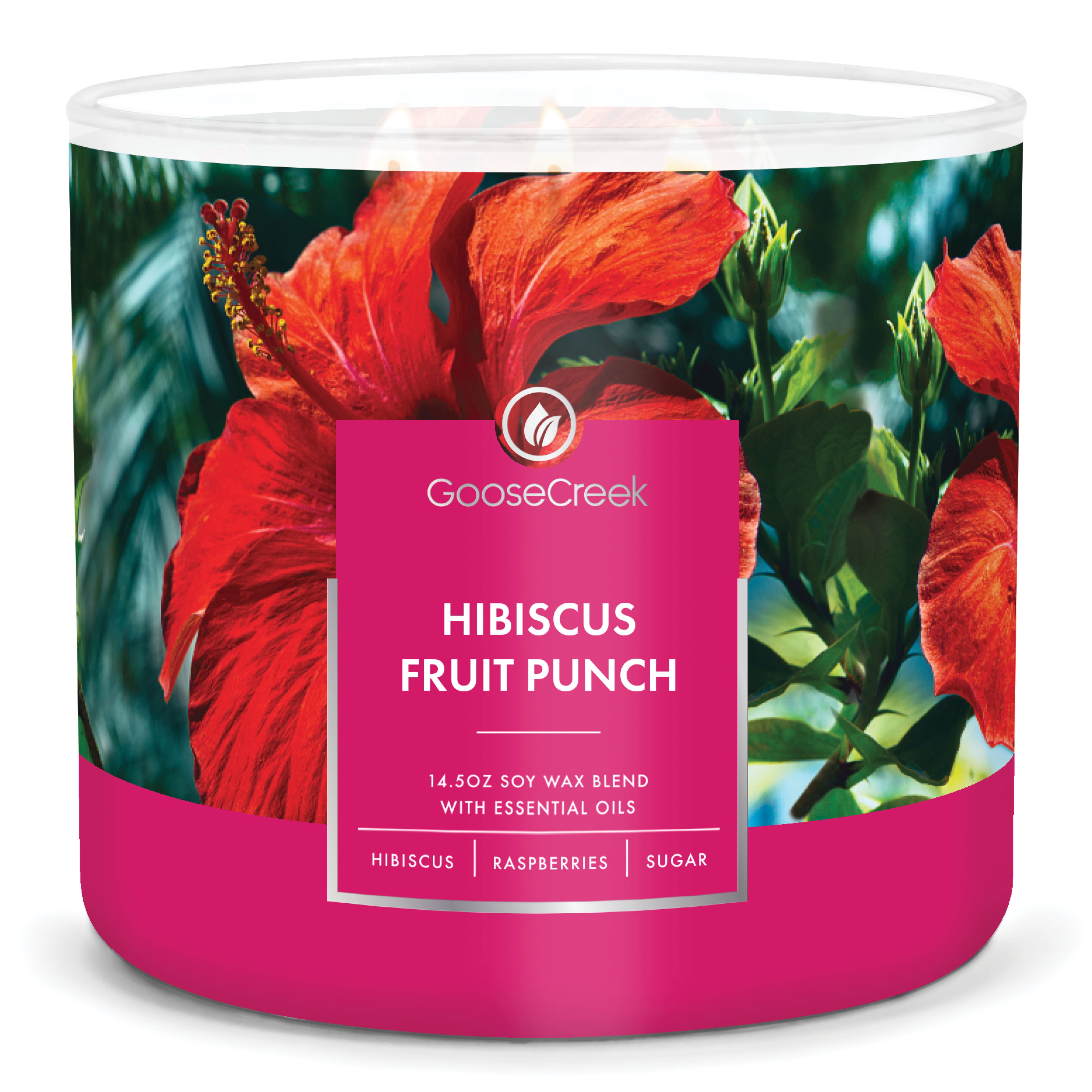Goose Creek Hibiscus Fruit Punch Scented 3 Wick Jar Candle 14.5oz ...