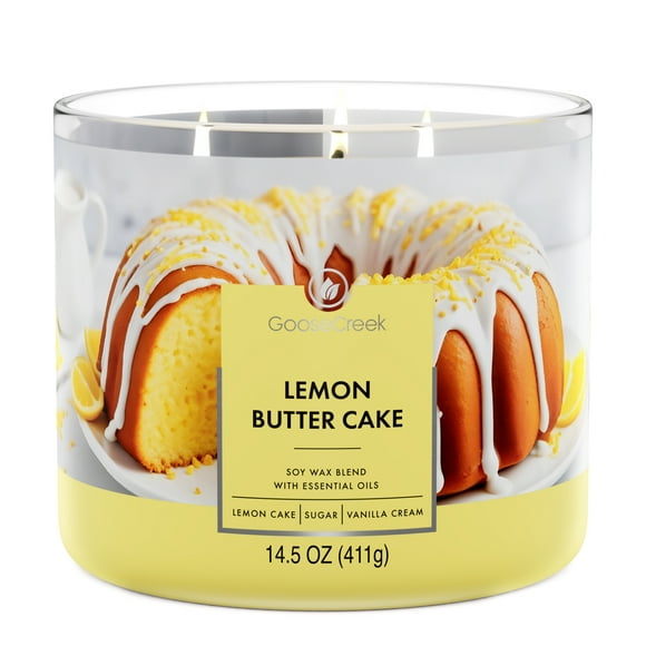 Goose Creek 3-Wick Lemon Butter Cake Scented Jar Candle, 14.5 oz.