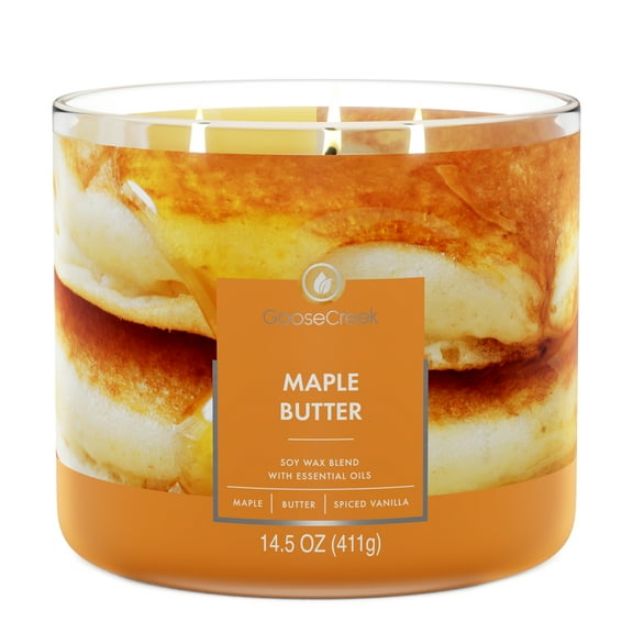 Goose Creek 3-Wick Maple Butter Scented Jar Candle, 14.5oz.