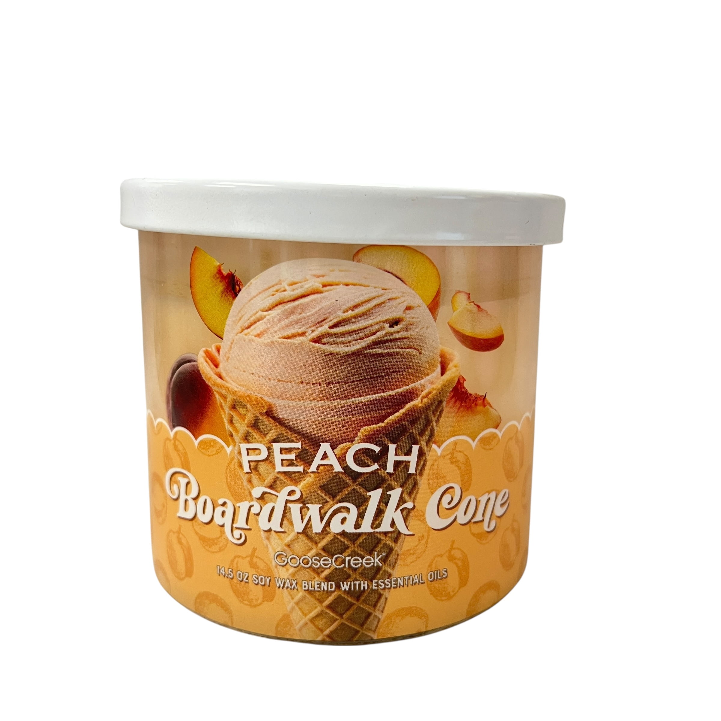 Goose Creek Peach Boardwalk Cone 3 Wick Candle 14.5 oz