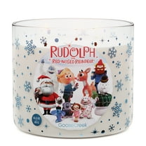 Goose Creek Rudolph 3-wick Holiday Mistletoe, North Pole Spruce, Holly Berries & Rustic Cedar Scented Jar Candle, 14.5oz