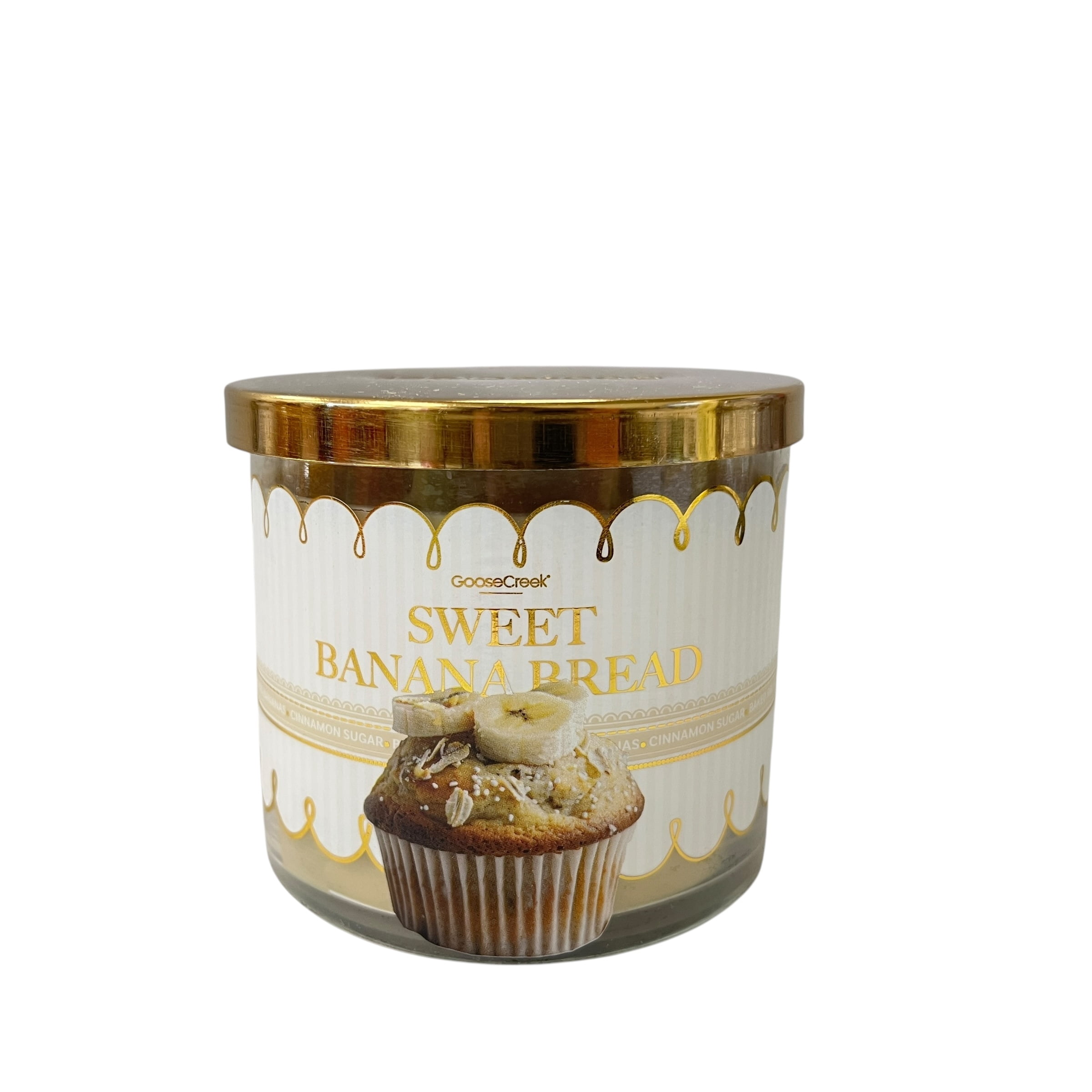 Goose Creek Sweet Banana Bread Scented 3 Wick Candle 14.5 oz