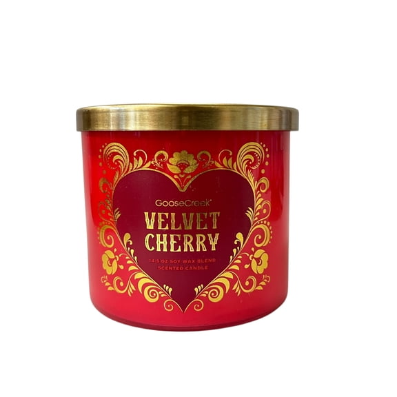 Goose Creek Velvet Cherry Scented 3 Wick Candle 14.5 oz