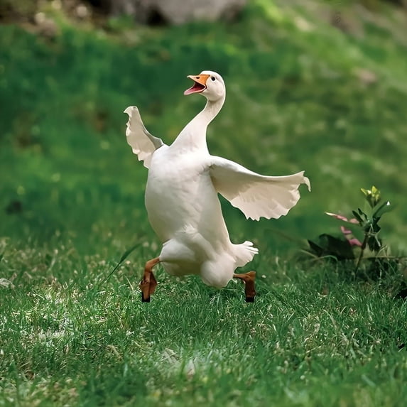 Goose Decorative Garden Stakes- 2D Funny Yard Art for Garden, Yard, Lawn, Outdoor Decor- Idea Goose Gifts for Women, Men