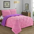 thumbnail image 1 of Goose Down Alternative 3pc Comforter Set- Full/Queen, Pink/Purple, 1 of 6