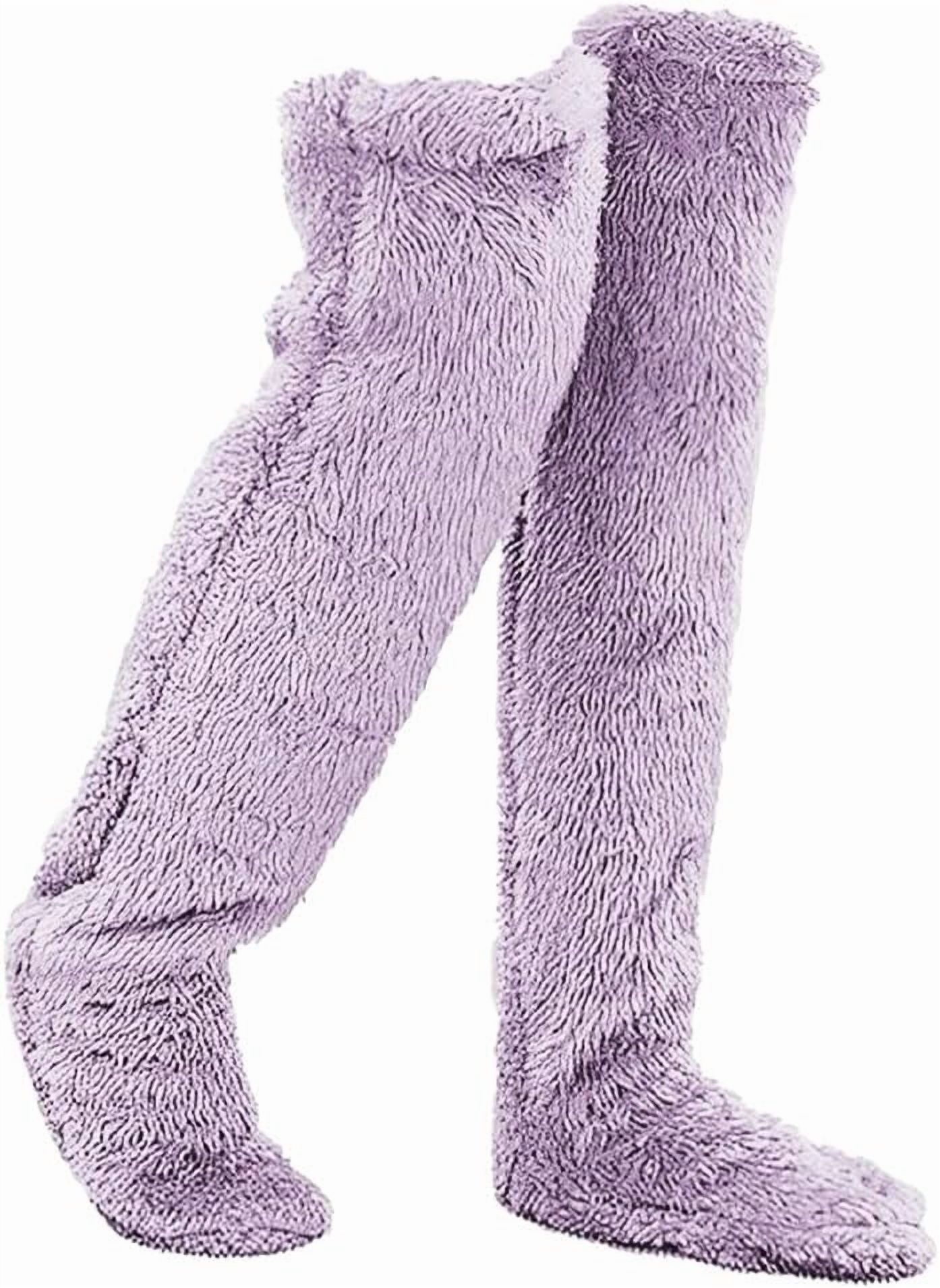 Weather Stocking Goose Down Christmas Knee Socks, Plush Stockings with Soft Cozy Over ...