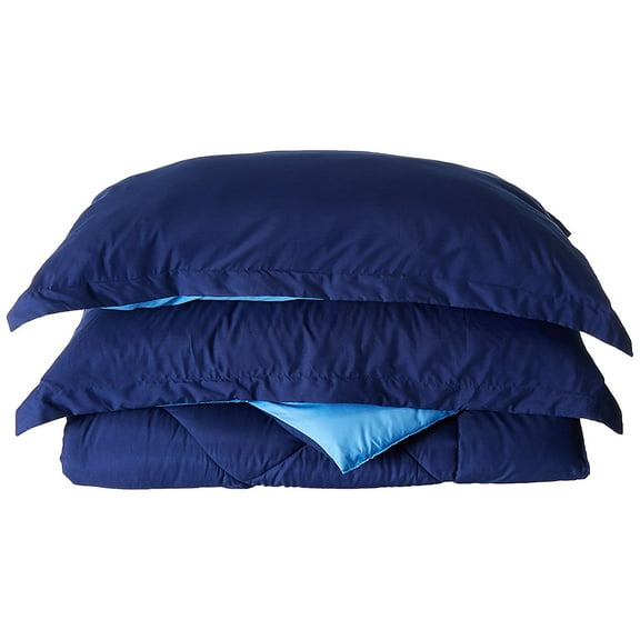 Goose Down Close Out Deal , 3pc Comforter Set-Full/Queen, Navy/Aqua