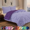 thumbnail image 1 of Elegant Comfort Reversible Down Alternative Comforter Set, Soft Microfiber All-Season Bedding, Lightweight Wrinkle & Fade Resistant Comforter, King/Cal King, Lilac/Purple, 1 of 4