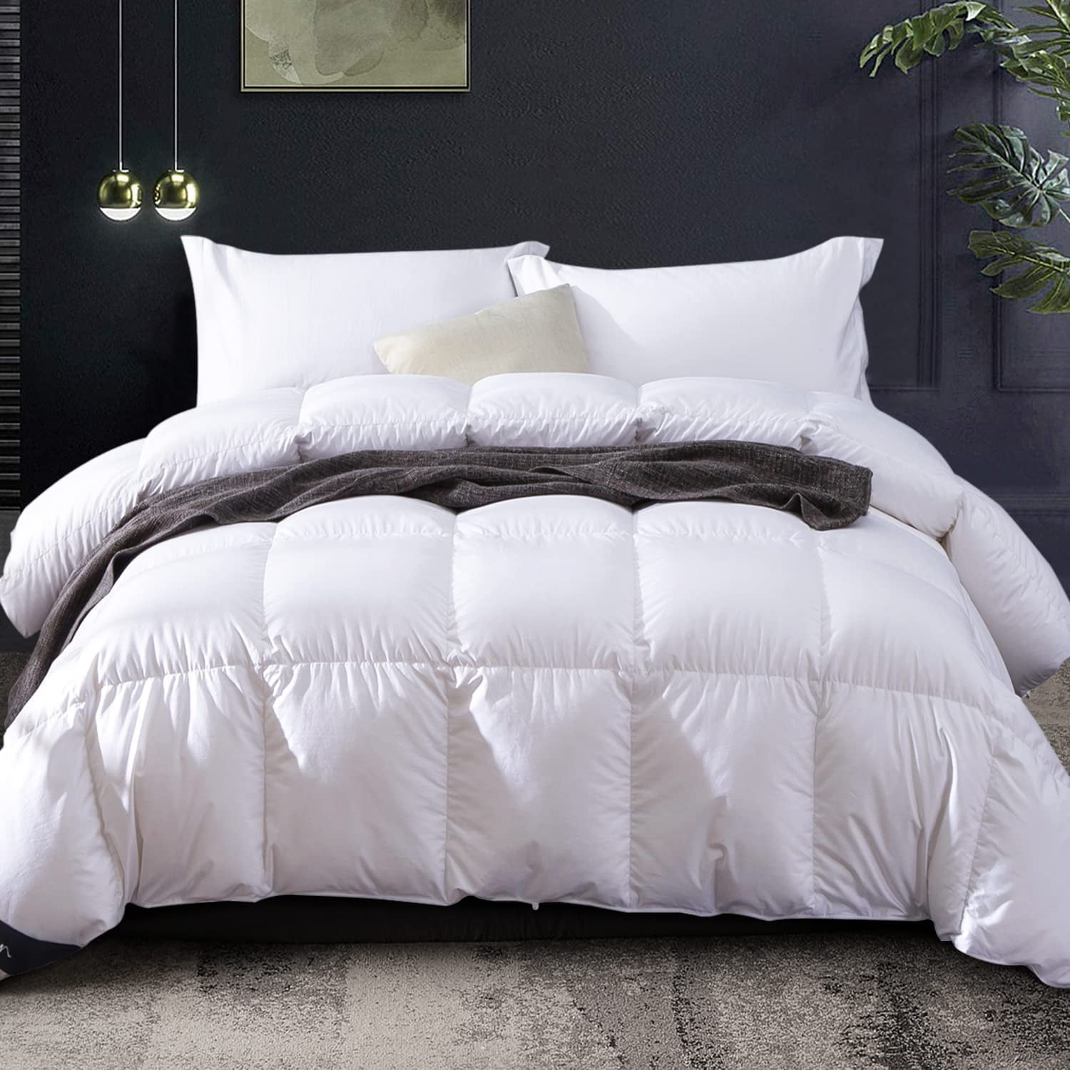 Goose Down Comforter King Size All Season Duvet Insert UltraSoft 100
