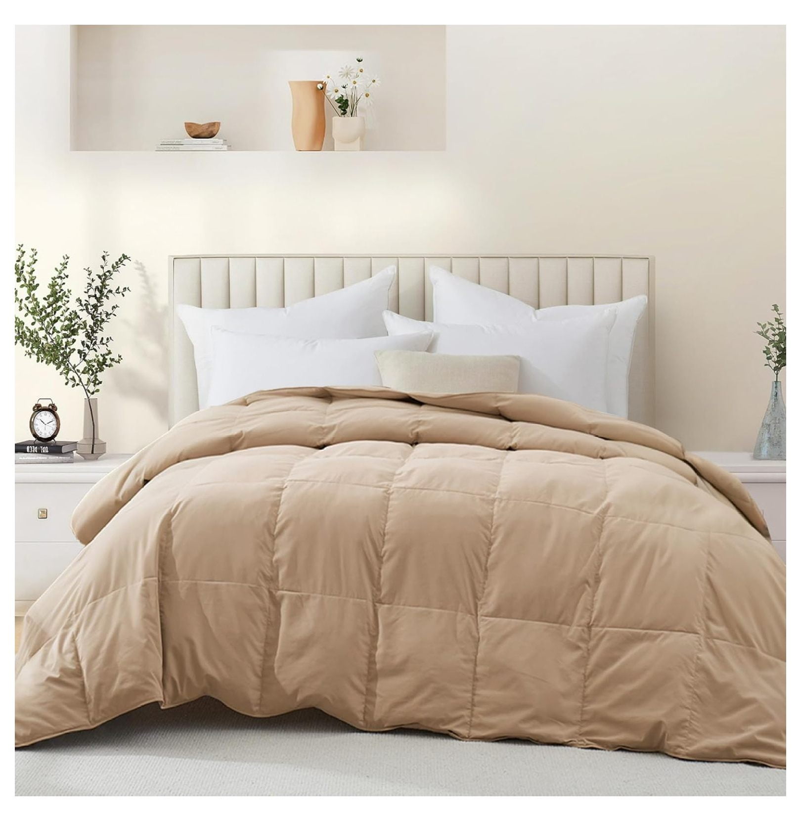 Goose Down Comforter Lightweight Goose Down Fiber Duvet Insert, Cloud