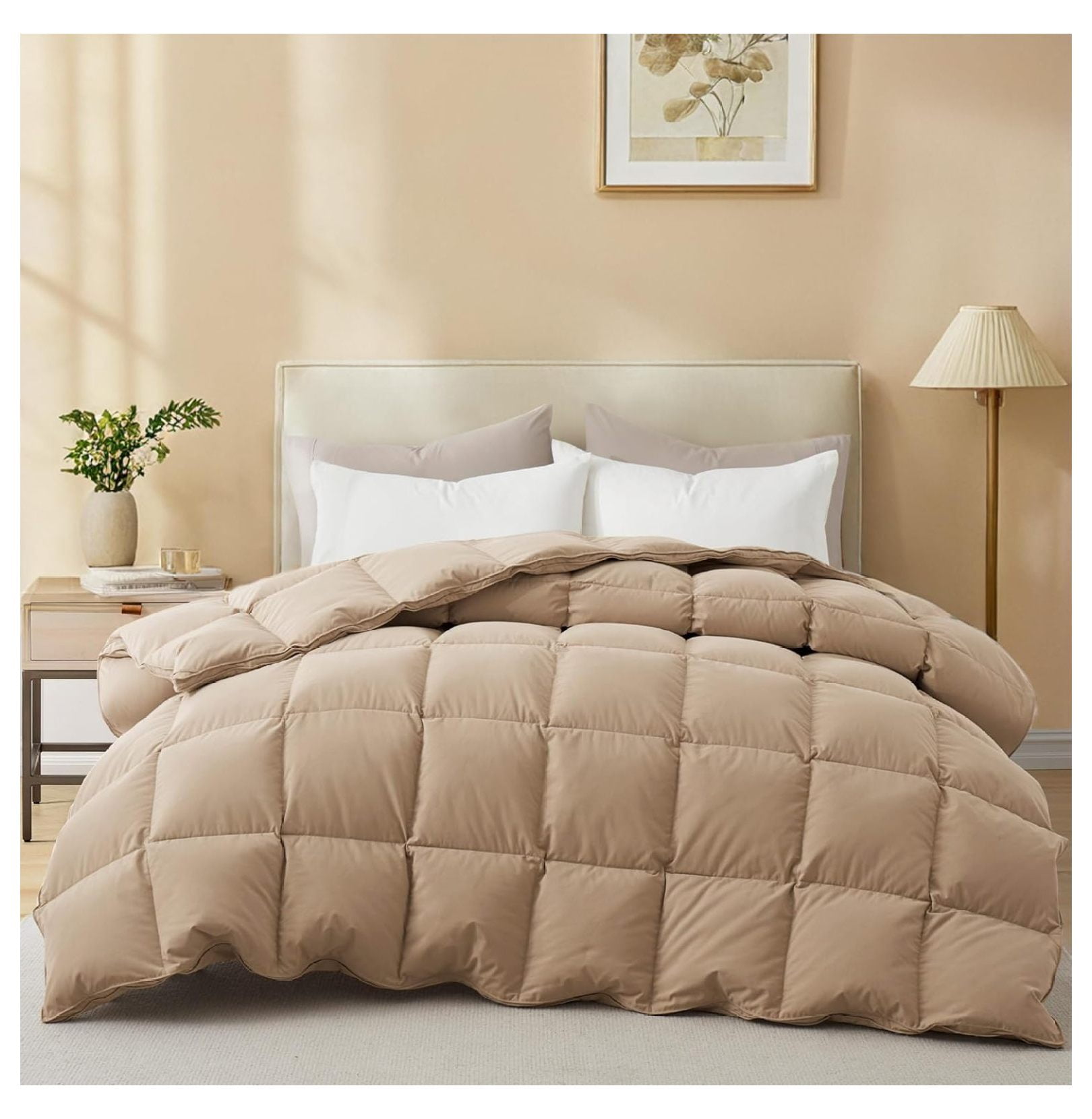 Goose Down Comforter with Soft Downproof Cover All Season Duvet