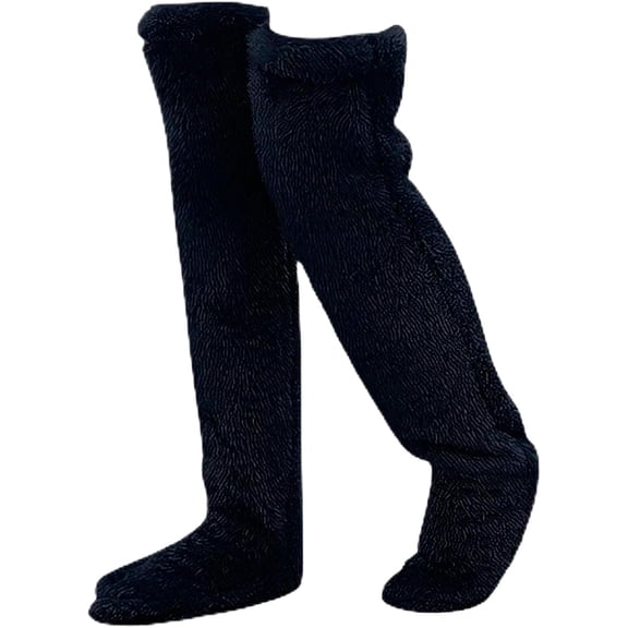 Goose Down Knee Socks for Christmas, Over Knee High Fuzzy Leg Warmers,Winter Cozy High Thigh Tube Sock for women