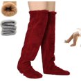 thumbnail image 1 of Goose Down Knee Socks for Christmas, Women's Long Fuzzy Thigh High Socks, Soft Plush Leg Warmers for Cold Weather, 1 of 9